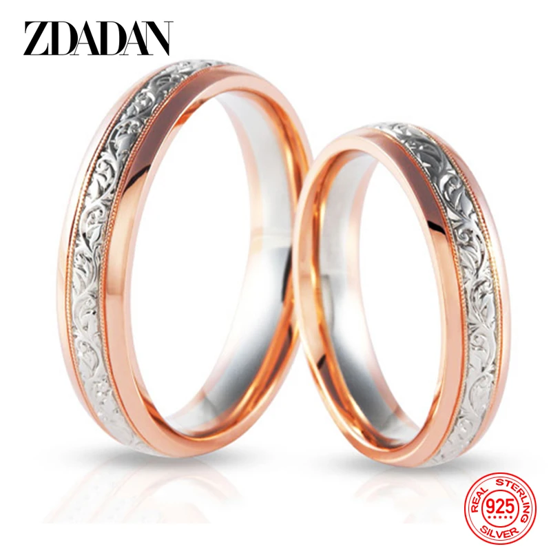 ZDADAN Paarring aus 925er-Sterlingsilber, Roségold, für Damen, Verlobung, Modeschmuck, Geschenk
