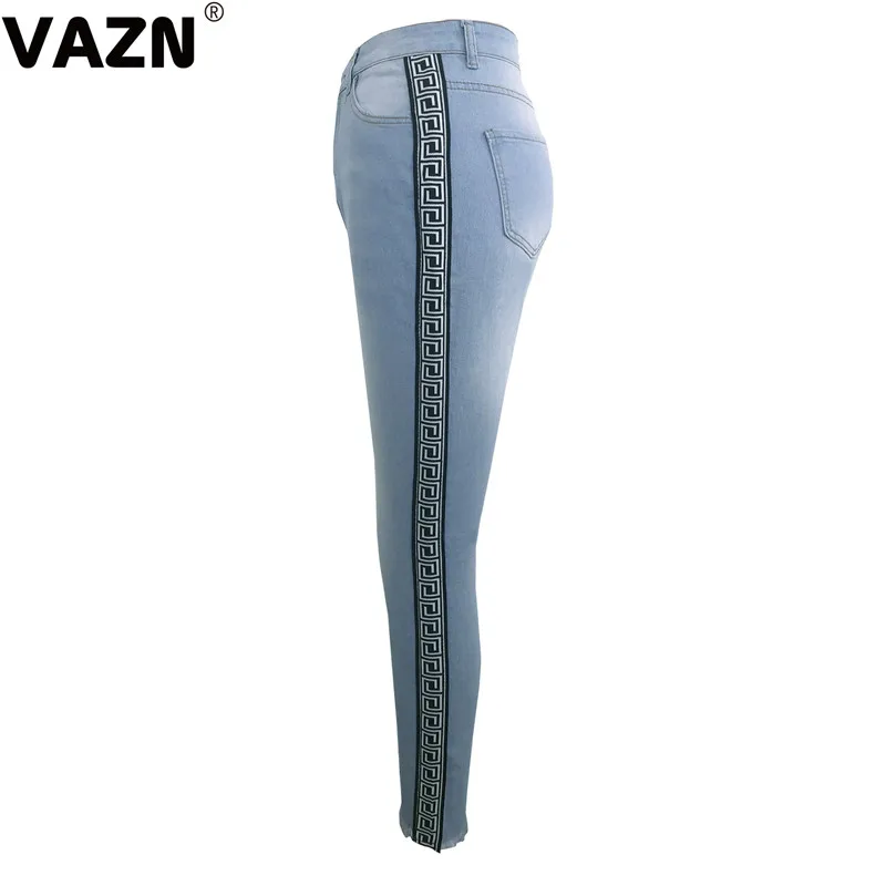 VAZN GHSF12040 новые осенние обычные джинсы высококлассные офисные сексуальные модные однотонные женские длинные джинсовые тонкие брюки-карандаш, джинсы