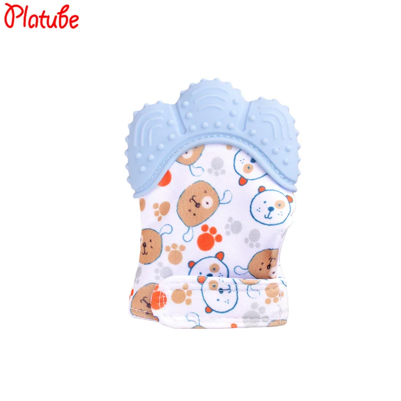 Sky Blue II Горячая Детские Силиконовые перчатки-грызунки Детские Мультяшные молярные Детские силиконовая игрушка Детские принадлежности - Цвет: Sky Blue II