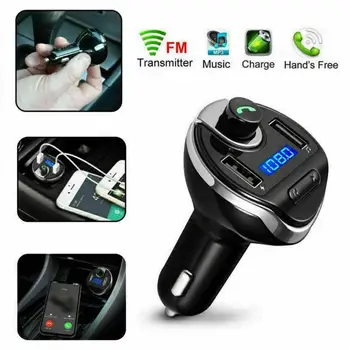 

Multifunction Hands-free Phone Calling Bluetooth Car FM Transmitter MP3 Radio Adapter Vehicle Fast Usb Charger Dual USB Ports