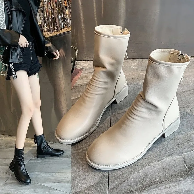 

ARSMUNDI NEW Women Boots Flock Ankle Boots Autumn Women Boots Ladies Party Western Stretch Fabric Boot Botas Mujer Winter M830