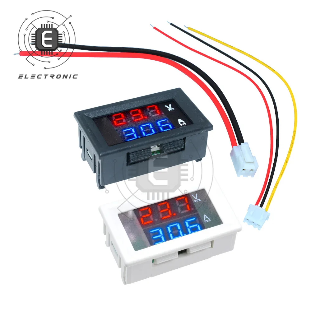 

Mini Digital Voltmeter Ammeter DC 0 -100V 10A Voltage Current Meter Tester Detector Regulator 0.28" Dual LED Display Auto Car