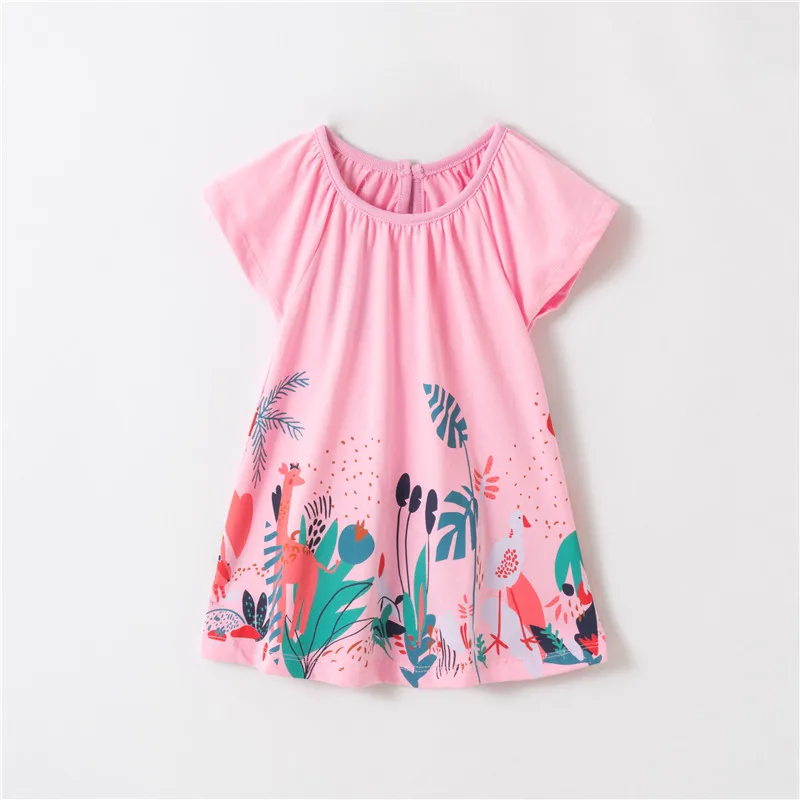Little Maven/Новая летняя детская одежда милые розовые Повседневные вязаные платья с