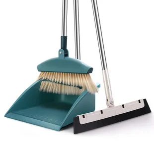 Jie-Jie Broom Dustpan Set Combination Household Plastic Broom Garbage Shovel Wiper Blade Sweeping Useful Product Wholesale