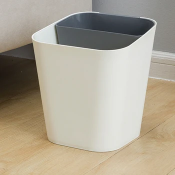 

13L Wet and Dry Classification Trash Can Home Living Room Kitchen Bathroom Paper Trash Can Thickened PP Bucket
