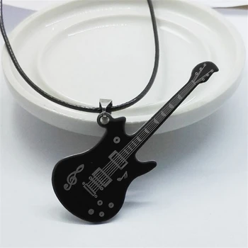 

Fashion Guitar Pendant Necklace For Women Personalise Necklace Men Punk Choker Jewelry Statement Necklaces Short Choker Black