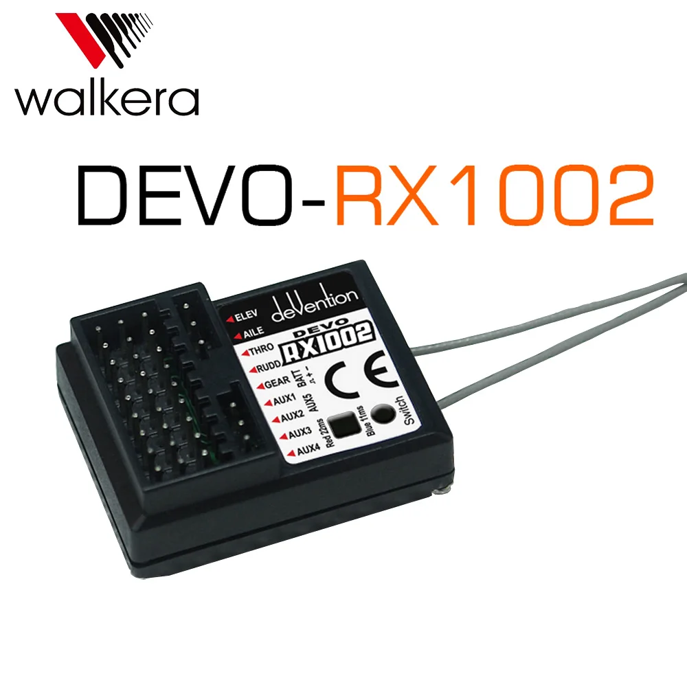 RX1002 приемник, 1 шт. Walkera RX1002 2,4 ГГц 10 каналов/10ch приемник для Devo10 TX Совместимо с Devo 7/7E/8 S/12 S