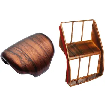 

ABS Peach Wood Grain Gear Lever Shift Knob Cover Trim with Headlight Switch Panel Cover Trim