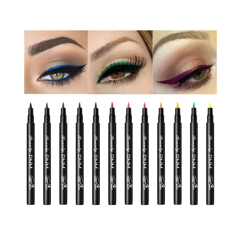 

12 Color Matte Eyeliner Liquid Pencil Waterproof Make Up Eye Liner Beauty Cosmetics Color Green Blue Eyeliner Pen Makeup Tools