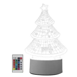 Красочный 3D светодиодный ночник Рождественская елка подарок на Новый год домашний декор для спальни