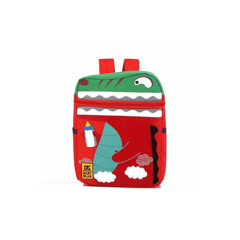 Школьный рюкзак с рисунком для мальчиков и девочек, сумка на шнурке из крокодиловой кожи, Студенческая сумка для книг, детская школьная сумка - Цвет: Красный