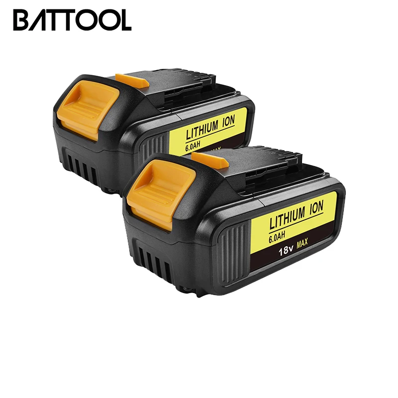 2X 18V 6000mAh Li Ion DCB180 перезаряжаемая батарея для DEWALT DCB181 XJ DCB200 DCB201 2 DCB204 DCB20