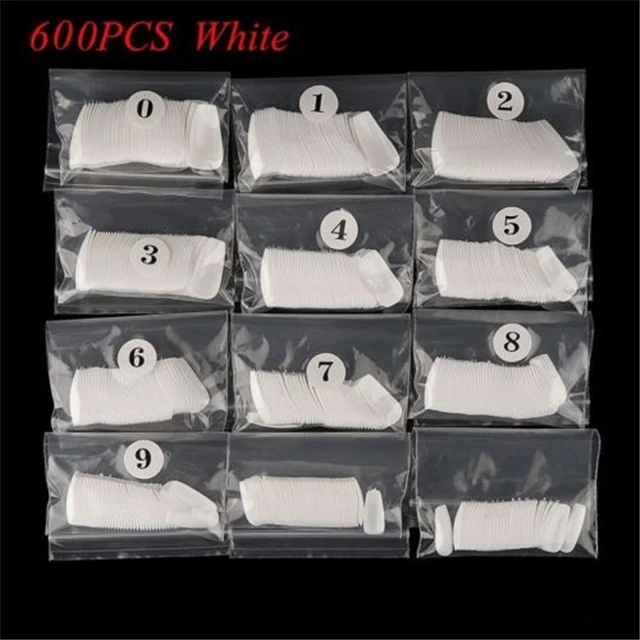 600 шт белый/натуральный/Clea набор поддельных ногтей балерина кончики для маникюра Накладные ногти гроб кончики для маникюра плоская форма полное покрытие - Цвет: White-600pcs