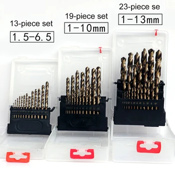 

M42 Electric Drill Bench Drill Bit High Speed Steel Three-blade Cutter Bit Set 13PCS 19PCS 25PCS DIY Metal Drilling Tools