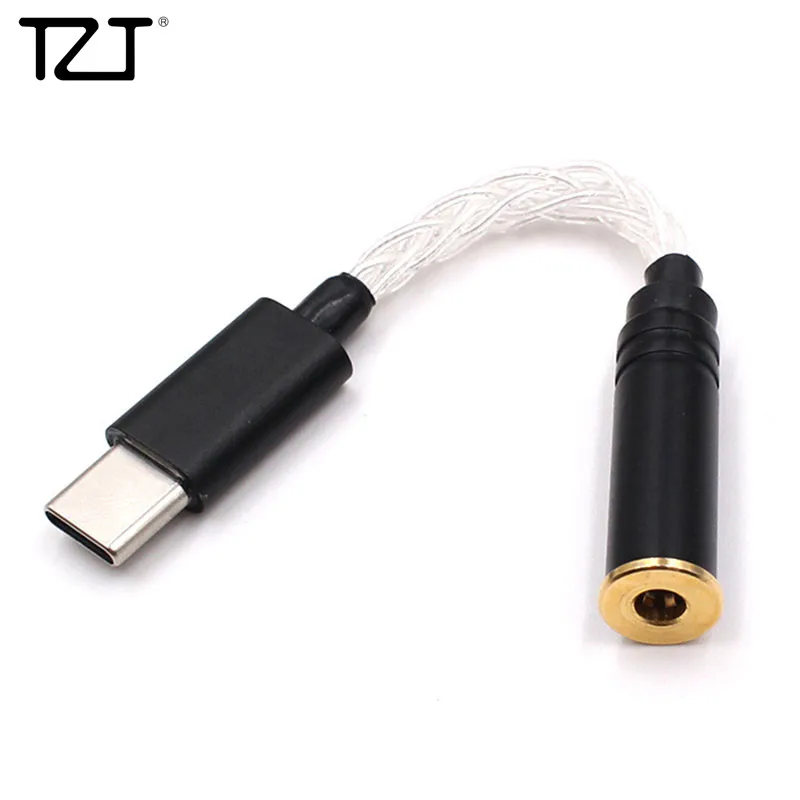 Адаптер TZT USB Type C для наушников 2 5 мм/3 мм/4 4 мм гнездо со сбалансированным