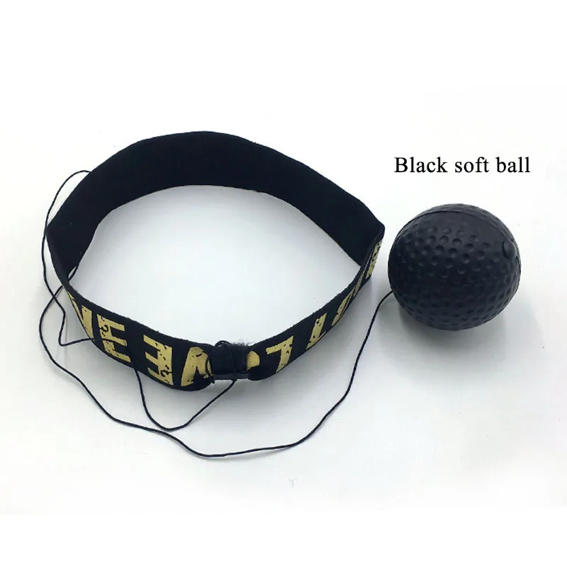 black soft ball Рефлекторный скоростной удар мяч для бокса скорость тренировки прыгающий мяч для гольфа повязка Муай Тай ручная гимнастика ММА Санда боксер - Цвет: black soft ball