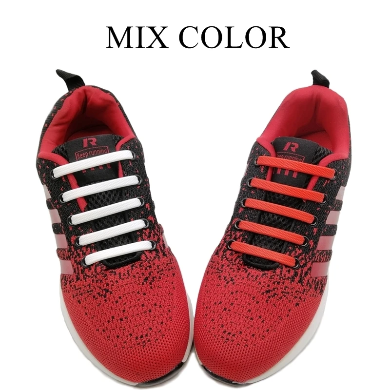 16Pcs/Set Silicone Elastic Shoe Lace Fashion Running No Tie Shoelaces All Sneakers Fit Strap