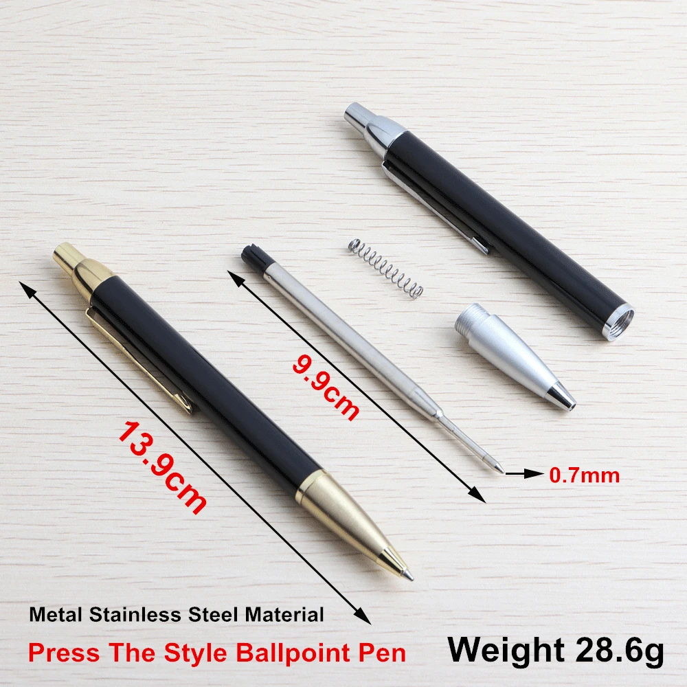 Ballpoint Pen 1/15/PCS Ball Pen Press Style Commercial Metal Ballpoint Pens For School Office Core Automatic Ballpoint Pen Ink Black Blue