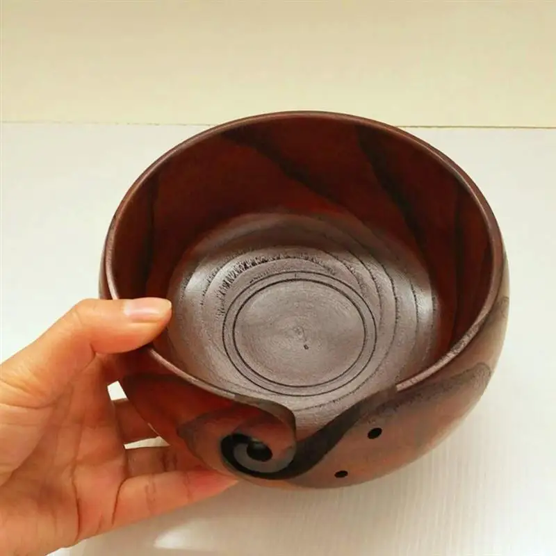 Beautifully-Appearing Wooden Yarn Storage Bowl Storage Box Knitted Crocheted Wool Knit Line Storage Bowl