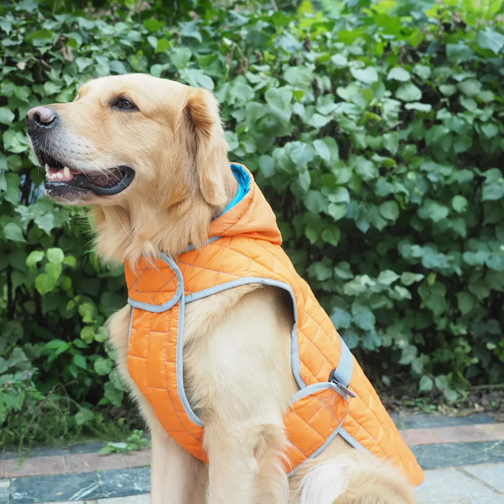 Windproof Waterproof Pet Jackets Winter Warm Dog Coat For Small Medium Large Dog Pet Raincoat Hoodie Double-Sided Can Wear