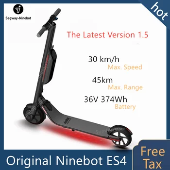 شراء الاتحاد الأوروبي الأسهم ناينبوت كيك سكوتر ES4 أحدث الأسود V1.5 الذكية سكوتر دفع كهربائي Hoverboard 45 كجم 30 Km/ساعة لوحة تزلج كبيرة