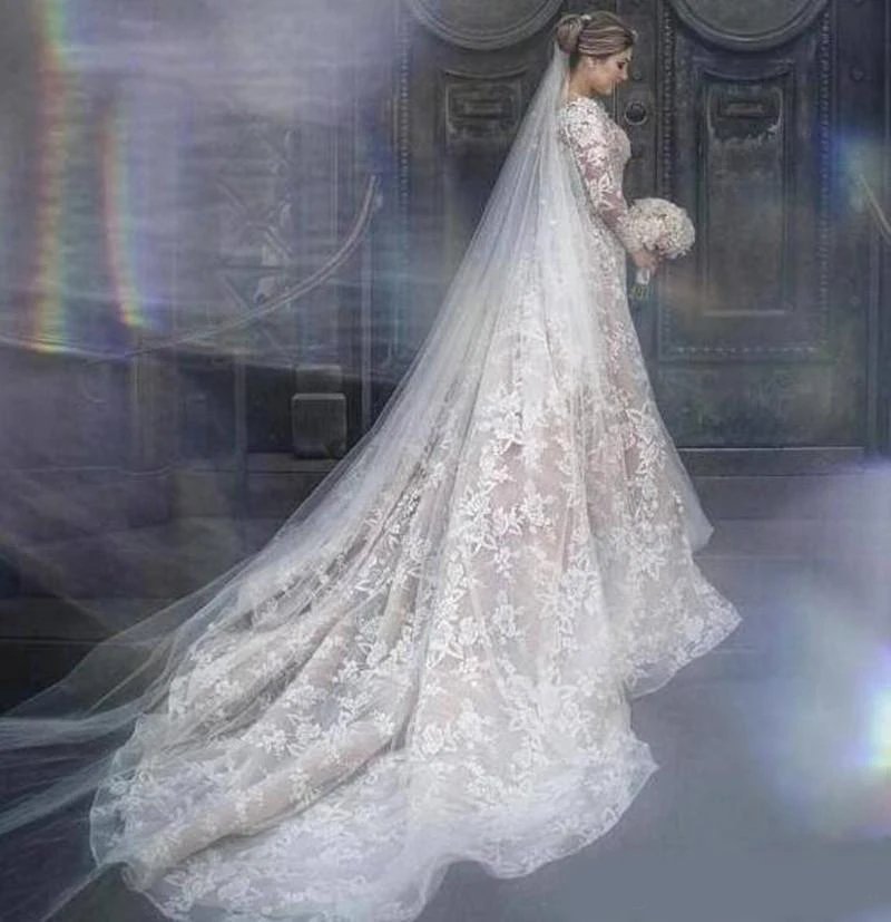 Шикарная Русалка Кружева Свадебные платья со съемным шлейфом Воротник Sheer Jewel бисером Свадебные платья размера плюс труба халат de marieue