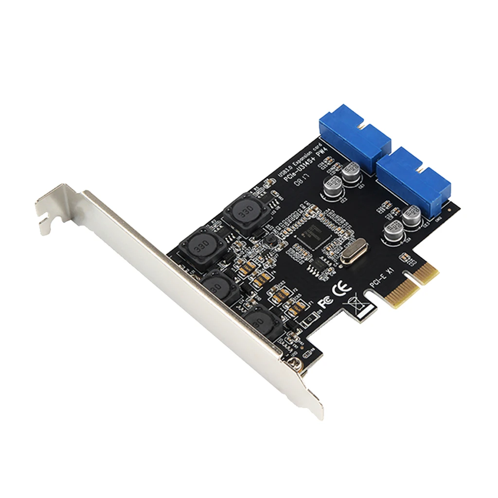 Двойной внутренний 19Pin USB3.0 порт PCI-E Express карта Поддержка Низкопрофильная