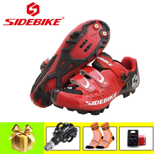 Package 1 for Red SIDEBIKE, sapatilha, ciclismo, mtb, велосипедные кроссовки, обувь для горного велосипеда,, мужские, женские, mtb, педали, самоблокирующиеся, Спортивная, велосипедная обувь - Цвет: Package 1 for Red