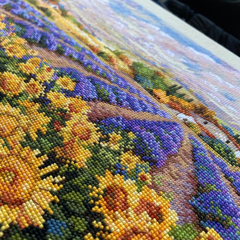 Sea of Flowers Cross Stitch Patterns Kits Unprinted Canvas 11 14CT Embroidery Paintings DIY Handmade Needlework Craft Home Decor cross stitch kit,cross stitch tools