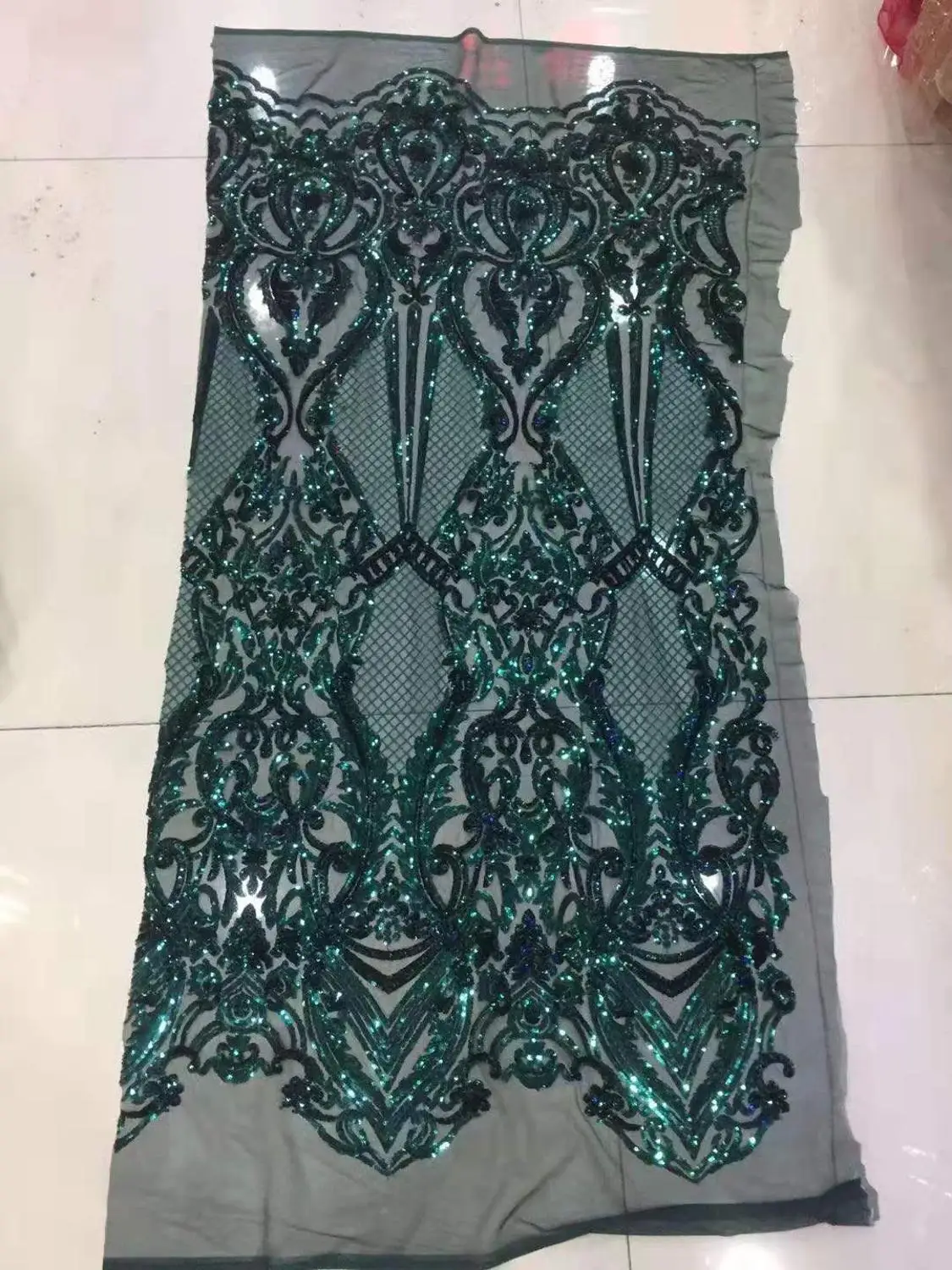 Jl06# сток зеленый цвет блесток вышивка чистая Тюлевая сетчатая кружевная ткань для распиловки свадебного платья