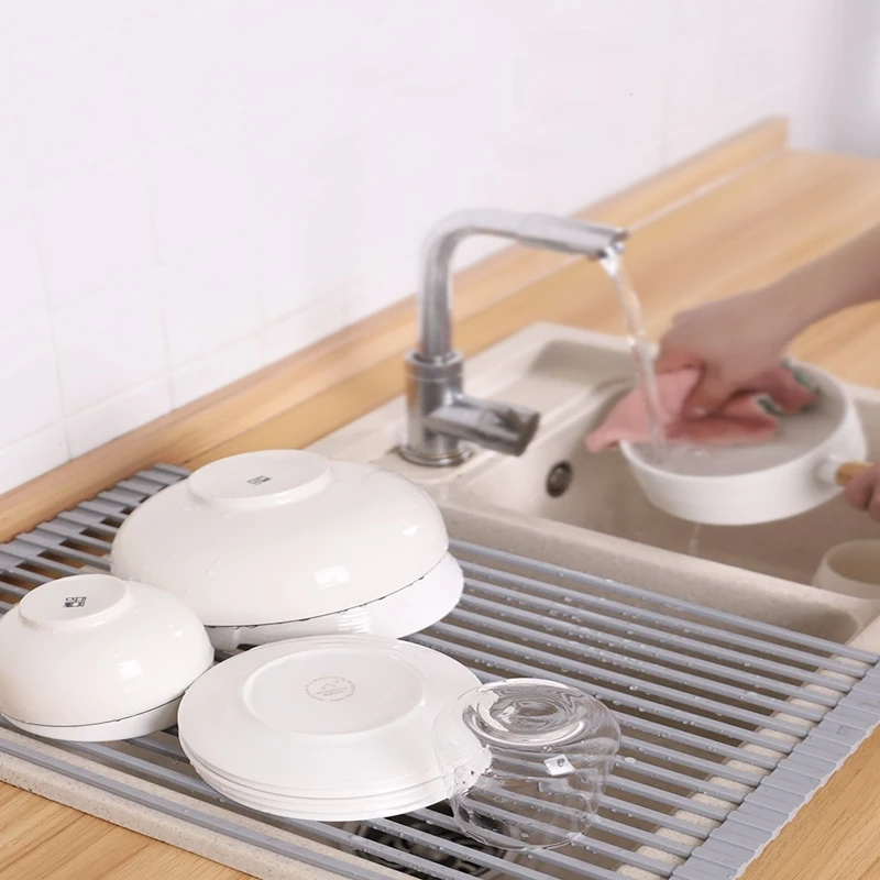 

Foldable leacher sink above the storage rack bowl rack kitchen washbasin set