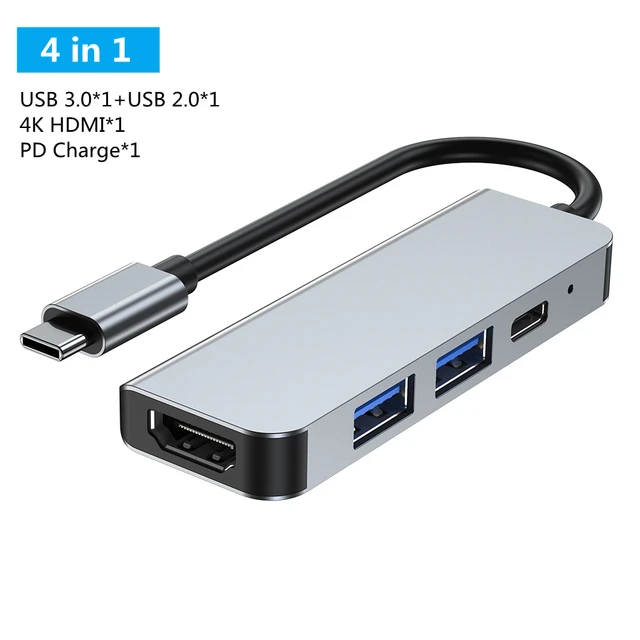 4/5/8/11-in-1 Type C Dock USB C Hub 3.0 Splitter Multiport Adapter 4K HDMI RJ45 SD/TF VGA HDMI PD for Laptop MacBook iPad xiaomi 4 in 1 B