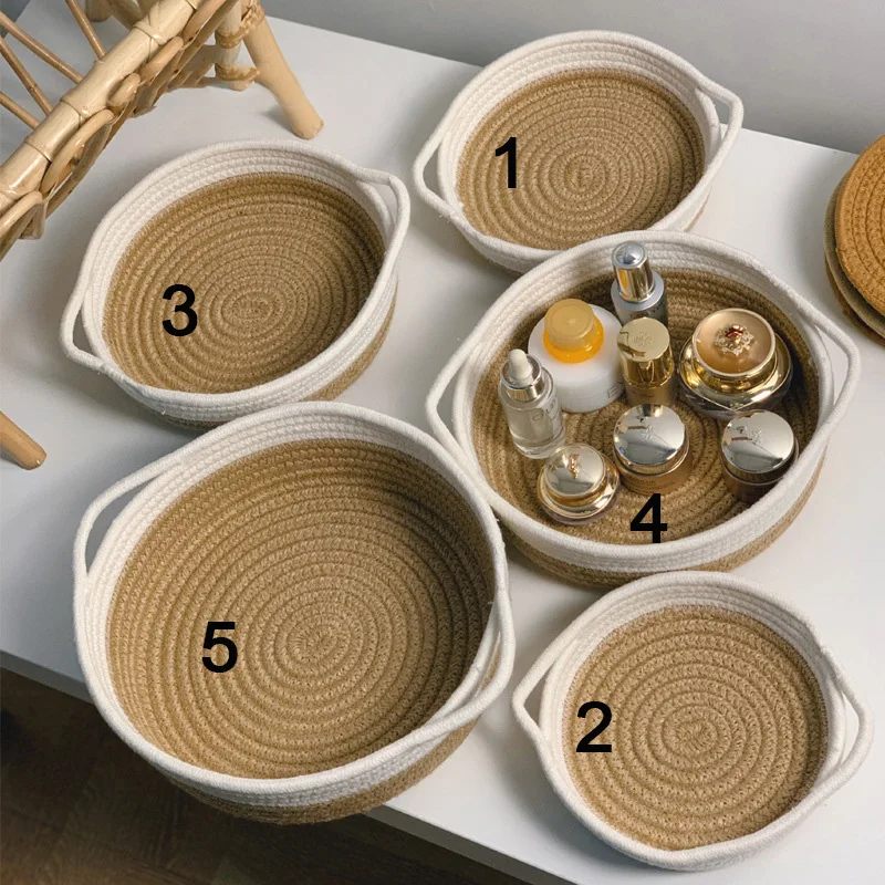 Panier/récipient en osier tissé à la main, ensemble de 2 - CREATIVECO-OP main image 1