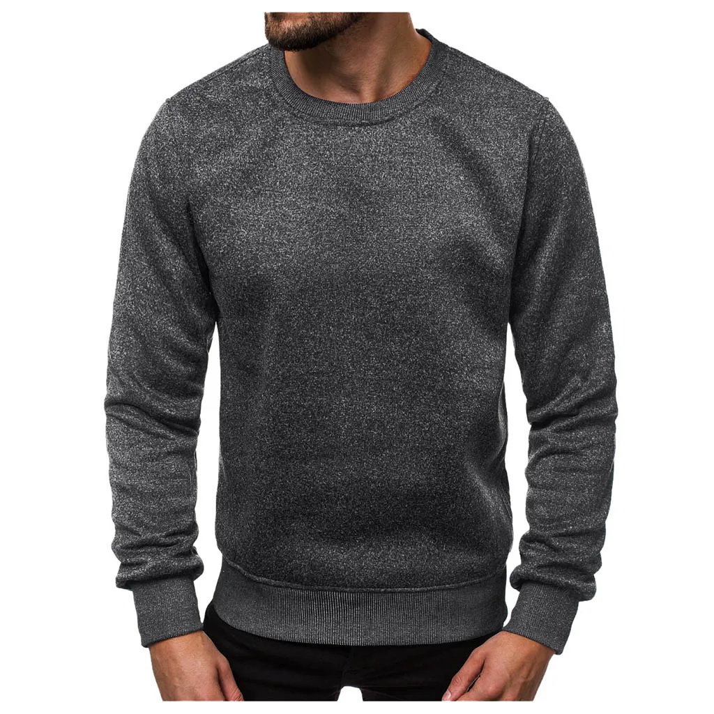 Sagace Clothes Men Sweatshirt Fashion Casual Men Autumn Warm Winter Solid Long Sleeve Pullover Sweatshirt Top Tee Outwear Blouse