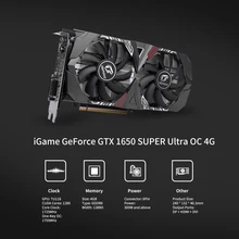 Красочная графическая карта iGame GeForce GTX 1650 SUPER Ultra OC 4G GDDR6 компьютерная игровая видеокарта