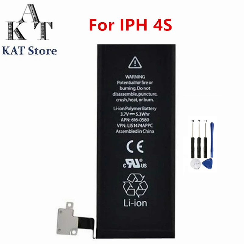 KAT LIS1474APPC 1430mAh Phone Battery Replacement For IPH 4G 4S Batteries Best After-sales service | Мобильные телефоны и