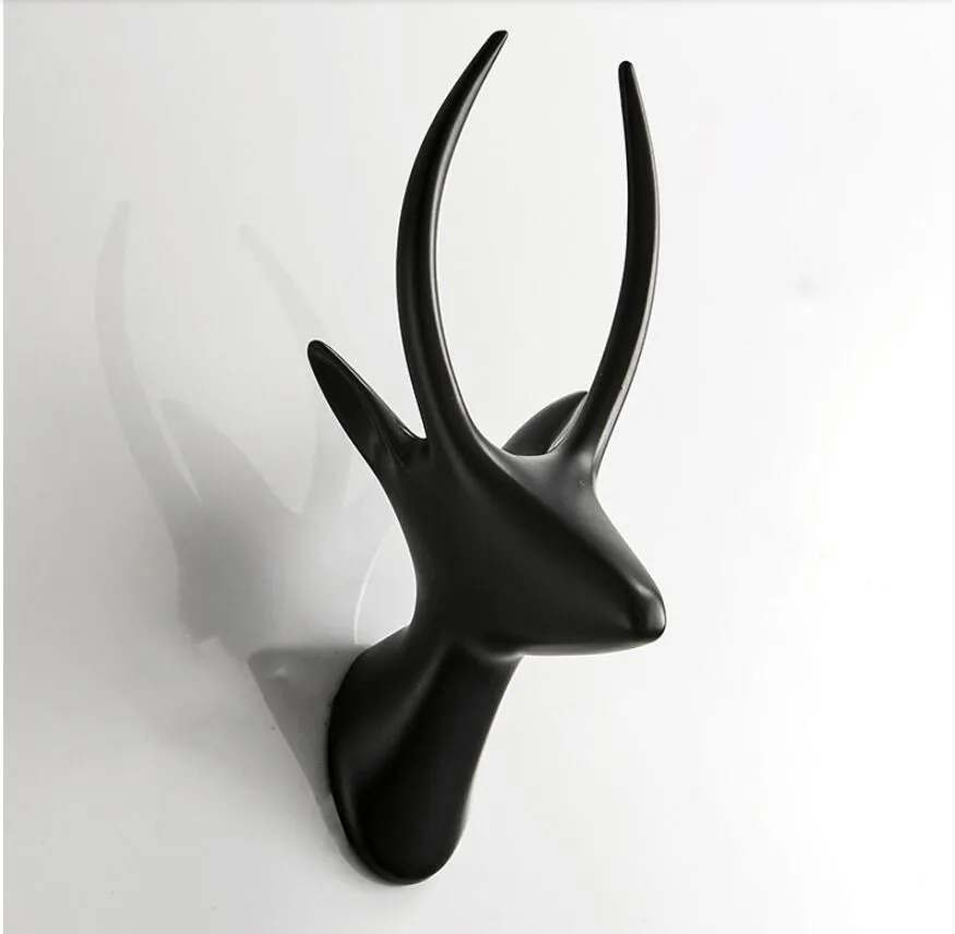 Черный Vidric Gold/Black/White wall mounted Ram's Horn Style clothes rack cloth hook wall hook Robe Hook Bathroom Hanger Accessories H - Цвет: Черный