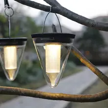 Конусный подвесной солнечный светильник высокой яркости водонепроницаемый подвесной светильник Открытый Пейзаж во дворе газон украшение двойной цвет