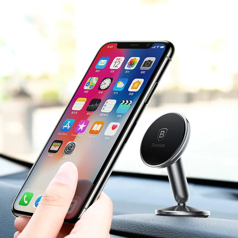 Phone Holder Silver Baseus Magnetic Car Phone Holder Universal Phone Stand Mount Car Holder Dashboard Mobile Phone Stand For iPhone X 8 Xiaomi Mix2 - Цвет: Phone Holder Silver
