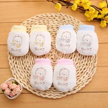 Детские перчатки, 1 пара, милые антицарапки для маленьких мальчиков и девочек с мультяшным рисунком, подарок для новорожденных, Хлопковые варежки-царапки