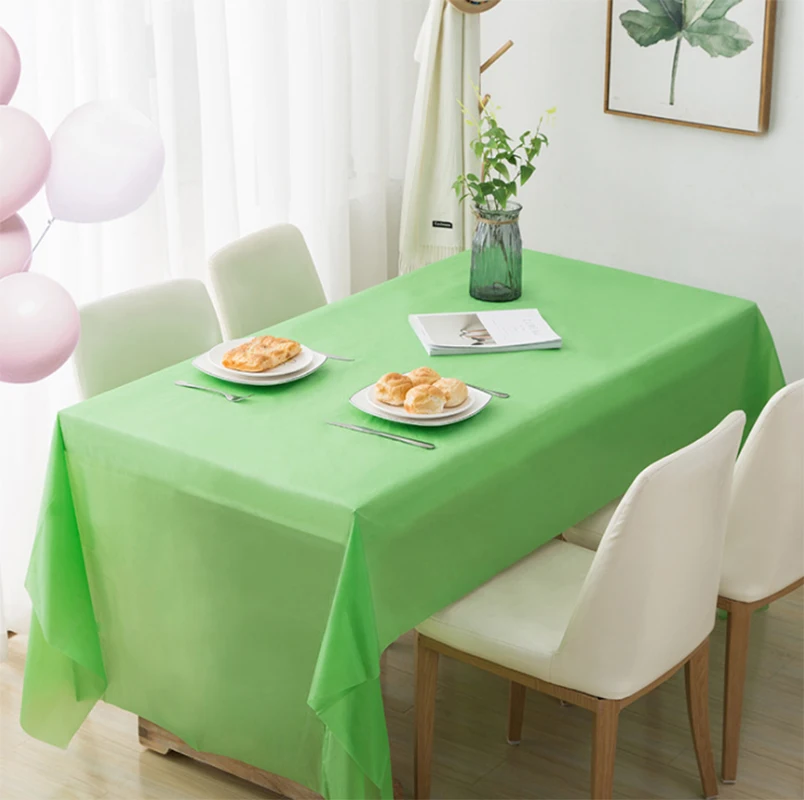 137 см* 183 см белая свадебная декоративная пластиковая мятно-зеленая скатерть для вечеринки на день рождения, скатерть для прямоугольного стола, садовый декор