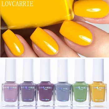 

LOVCARRIE Bright Color Nail Polish 12ml Semi Permanent Nail Lacquer Non-Toxic Long Lasting Nails Art Varnishes Yellow Grey Lak