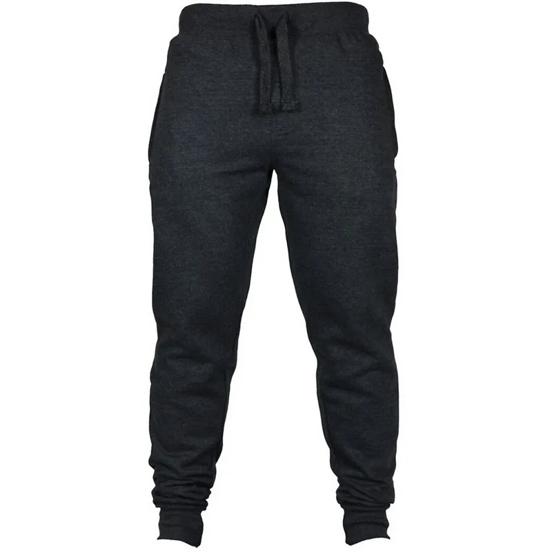 Новые мужские модные зимние теплые флисовые прямые брюки свободные тонкие хип-хоп повседневные штаны однотонные повседневные спортивные брюки - Цвет: Темно-серый