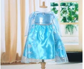 New Girls Anna Elsa Princess Dress Up Fancy Costume Party Cosplay Clothes Stage Dress 3-8Y Party Gown Tulle Dresses For Girls - Цвет: Синий