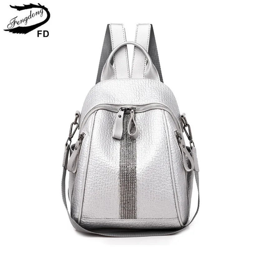 mini silver backpack