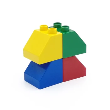 

MOC DIY Large Building Block Duplo 6474 Brick 2 X 2 Slope 45 Big Size Assembled Accessories Bulk Part Duplo Children Toys