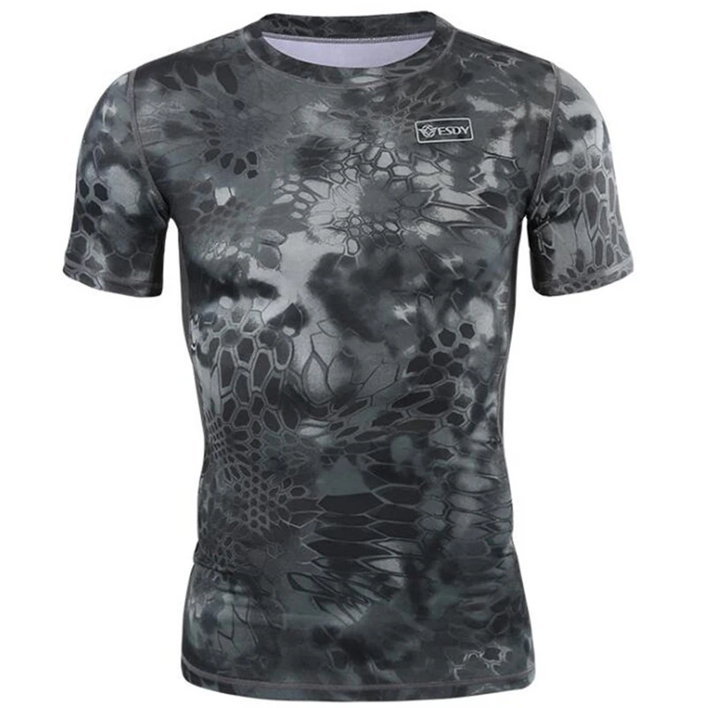 Outdoor Camouflage Men T Shirt Breathable Military Tactical Tshirt Quick Dry Sport Army Camo Hunting Fishing Hiking Tee Shirts