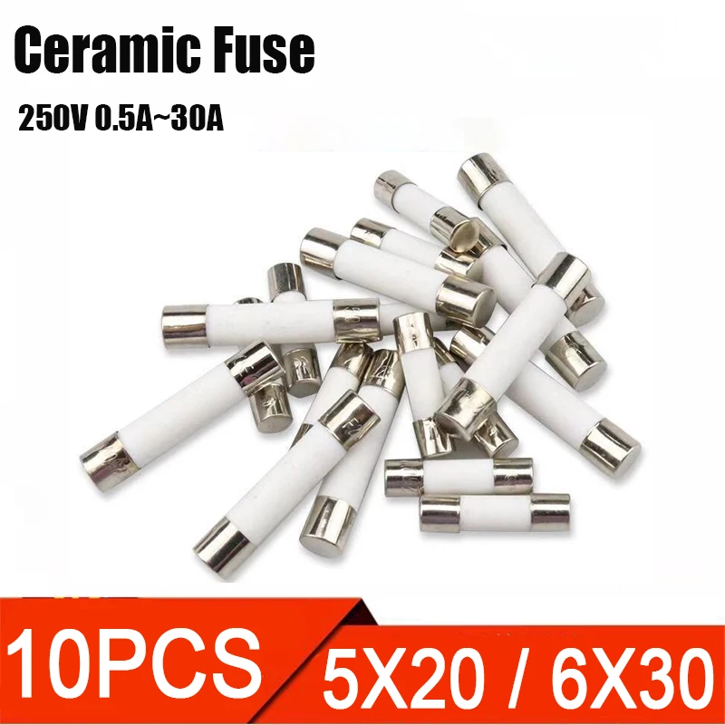 20MMx5MM FAST BLOW FUSES *PACK OF 10* F6AL250V 6A  FAST SHIPPING USA 