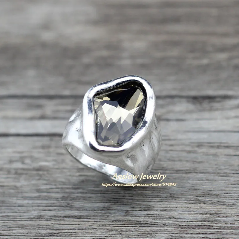 Couples Rings couples rings finger ring Anslow Original Design Fashion Jewelry Vintage Irregular Crystal Couples Love Rings For Women Valentine's Day Gift LOW0042AR