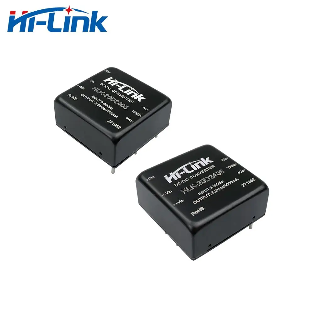 Free Ship DC-DC Isolated module 9-36V to 5V 4A output 24V 12v ac 5v dc converter power supply HLK-20D2405 Hi-Link 2pcs/lot | Электроника